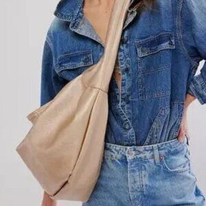 Free People Slouchy Carryall Bag in Ocean Pearl